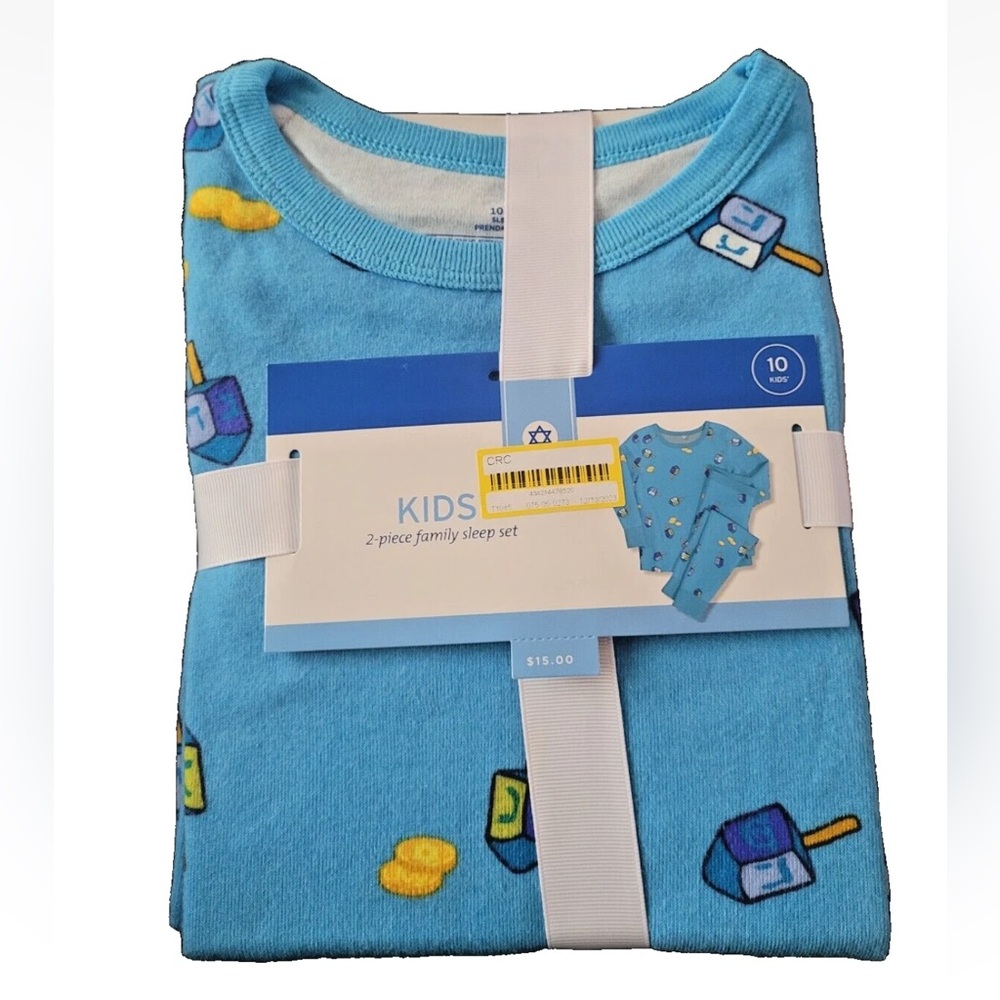 Kids’ Hannukah Long Sleeve Pajama 2 Piece Set - Blue, Size 6